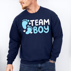 Team Boy Foot Print - Gender Reveal Unisex Crewneck T-Shirt Sweatshirt Hoodie
