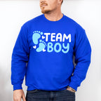 Team Boy Foot Print - Gender Reveal Unisex Crewneck T-Shirt Sweatshirt Hoodie
