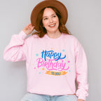 Happy Birthday To You Blue Pink - Birthday Unisex Crewneck T-Shirt Sweatshirt Hoodie