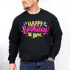 Happy Birthday Yellow and Pink - Birthday Unisex Crewneck T-Shirt Sweatshirt Hoodie