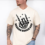 Badass Bonus Dad Skeleton Hand Design - Father's Day Unisex Crewneck T-Shirt Sweatshirt Hoodie