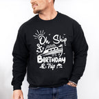 It's A Birthday Trip Black And White - Family Cruise Unisex Crewneck T-Shirt Sweatshirt Hoodie