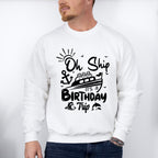 It's A Birthday Trip Black And White - Family Cruise Unisex Crewneck T-Shirt Sweatshirt Hoodie