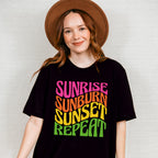 Sunrise Sunburn Sunset Repeat - Summer Theme Unisex Crewneck T-Shirt Sweatshirt Hoodie