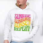 Sunrise Sunburn Sunset Repeat - Summer Theme Unisex Crewneck T-Shirt Sweatshirt Hoodie