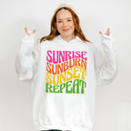 Sunrise Sunburn Sunset Repeat - Summer Theme Unisex Crewneck T-Shirt Sweatshirt Hoodie