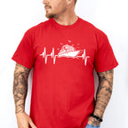 Cruise Ship Heartbeat Design - Family Cruise Unisex Crewneck T-Shirt Sweatshirt Hoodie