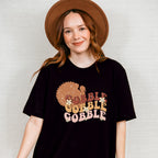 Gobble Turkey Silhouette - Thanksgiving Theme Unisex Crewneck T-Shirt Sweatshirt Hoodie