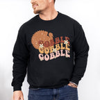 Gobble Turkey Silhouette - Thanksgiving Theme Unisex Crewneck T-Shirt Sweatshirt Hoodie