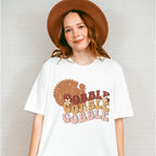 Gobble Turkey Silhouette - Thanksgiving Theme Unisex Crewneck T-Shirt Sweatshirt Hoodie