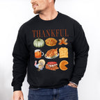 Thankful Thanksgiving Doodles Design - Thanksgiving Theme Unisex Crewneck T-Shirt Sweatshirt Hoodie