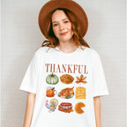 Thankful Thanksgiving Doodles Design - Thanksgiving Theme Unisex Crewneck T-Shirt Sweatshirt Hoodie