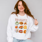 Thankful Thanksgiving Doodles Design - Thanksgiving Theme Unisex Crewneck T-Shirt Sweatshirt Hoodie