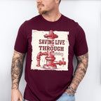 Saving Live Through Training - Firefighter Unisex Crewneck T-Shirt Sweatshirt Hoodie