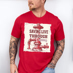 Saving Live Through Training - Firefighter Unisex Crewneck T-Shirt Sweatshirt Hoodie