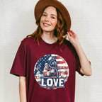 US Flag Love Design - Firefighter Unisex Crewneck T-Shirt Sweatshirt Hoodie