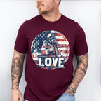 US Flag Love Design - Firefighter Unisex Crewneck T-Shirt Sweatshirt Hoodie