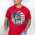 US Flag Love Design - Firefighter Unisex Crewneck T-Shirt Sweatshirt Hoodie