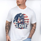 US Flag Love Design - Firefighter Unisex Crewneck T-Shirt Sweatshirt Hoodie