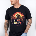 Fire Dept Circle Design - Firefighter Unisex Crewneck T-Shirt Sweatshirt Hoodie