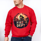 Fire Dept Circle Design - Firefighter Unisex Crewneck T-Shirt Sweatshirt Hoodie