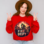 Fire Dept Circle Design - Firefighter Unisex Crewneck T-Shirt Sweatshirt Hoodie