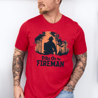 Dibs On The Fireman Silhouette Design - Firefighter Unisex Crewneck T-Shirt Sweatshirt Hoodie