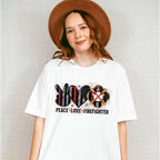 Peace Love Firefighter - Firefighter Unisex Crewneck T-Shirt Sweatshirt Hoodie