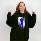 US Flag Police Silhouette - Police Unisex Crewneck T-Shirt Sweatshirt Hoodie