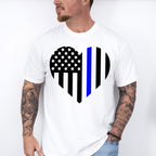 US Flag Heart Design - Police Unisex Crewneck T-Shirt Sweatshirt Hoodie
