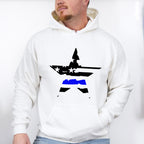 US Flag Star Design - Police Unisex Crewneck T-Shirt Sweatshirt Hoodie