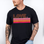 LOVE Stripes Design - Valentines Theme Unisex Crewneck T-Shirt Sweatshirt Hoodie
