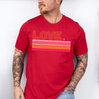 LOVE Stripes Design - Valentines Theme Unisex Crewneck T-Shirt Sweatshirt Hoodie