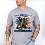 Honor And Remember Because Of The Brave - Military Unisex Crewneck T-Shirt Sweatshirt Hoodie