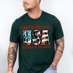 Land Of The Free USA - Military Unisex Crewneck T-Shirt Sweatshirt Hoodie