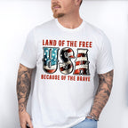 Land Of The Free USA - Military Unisex Crewneck T-Shirt Sweatshirt Hoodie