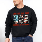 Land Of The Free USA - Military Unisex Crewneck T-Shirt Sweatshirt Hoodie