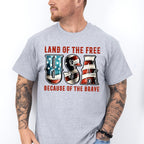 Land Of The Free USA - Military Unisex Crewneck T-Shirt Sweatshirt Hoodie