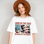 Land Of The Free USA - Military Unisex Crewneck T-Shirt Sweatshirt Hoodie