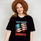 God Bless America US Flag Design - Military Unisex Crewneck T-Shirt Sweatshirt Hoodie