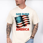 God Bless America US Flag Design - Military Unisex Crewneck T-Shirt Sweatshirt Hoodie
