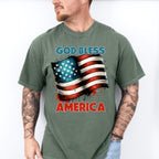 God Bless America US Flag Design - Military Unisex Crewneck T-Shirt Sweatshirt Hoodie