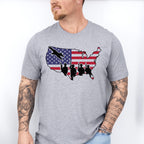 US Map Soldiers Silhouette - Military Unisex Crewneck T-Shirt Sweatshirt Hoodie
