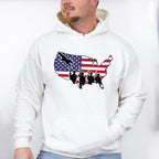 US Map Soldiers Silhouette - Military Unisex Crewneck T-Shirt Sweatshirt Hoodie
