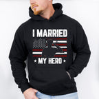 I Married My Hero - Military Unisex Crewneck T-Shirt Sweatshirt Hoodie
