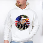 Bald Eagle Soldiers Silhouette Design - Military Unisex Crewneck T-Shirt Sweatshirt Hoodie