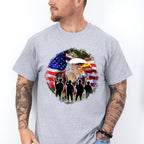 Bald Eagle Soldiers Silhouette Design - Military Unisex Crewneck T-Shirt Sweatshirt Hoodie
