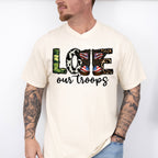 Love Our Troops - Military Unisex Crewneck T-Shirt Sweatshirt Hoodie