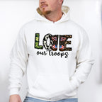 Love Our Troops - Military Unisex Crewneck T-Shirt Sweatshirt Hoodie