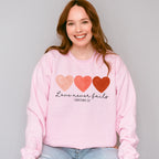 Love Never Fails - Valentines Theme Unisex Crewneck T-Shirt Sweatshirt Hoodie